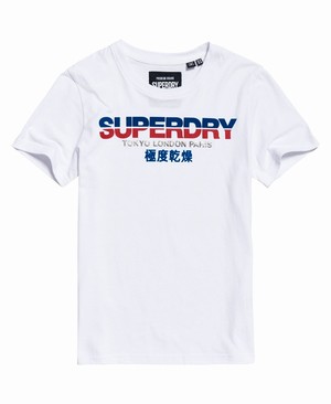 Superdry City Nights Splice Női Pólók Fehér | NZLPK6750